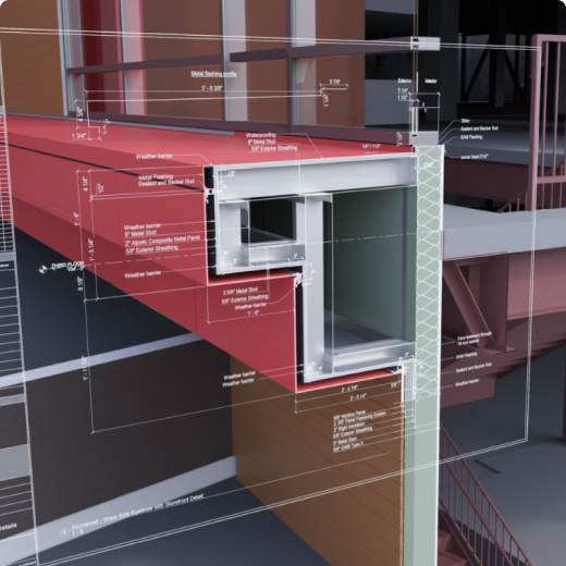 Exterior framing fabrication drawings