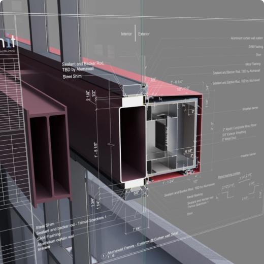 Exterior curtain wall fabrication drawings